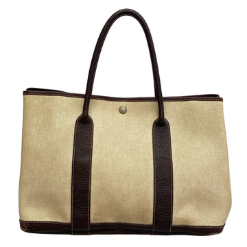 Hermes Garden Party Pm Beige Dark Brown