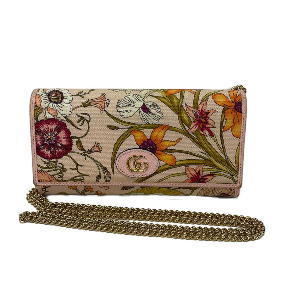 Gucci Gg Marmont Flora Pink Beige Cream