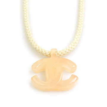 Chanel Cc Logo Necklace Pink Beige