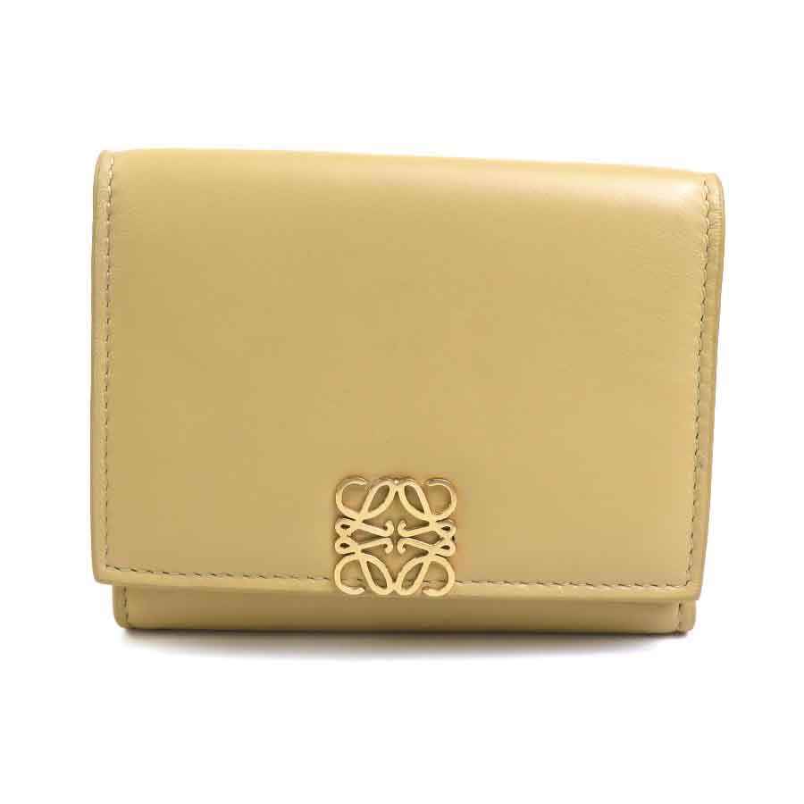 Loewe Anagram Trifold Wallet Yellow