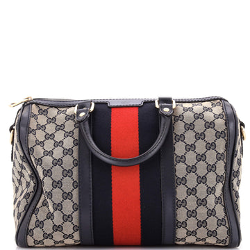 Gucci Vintage Web Boston Bag Gg Canvas