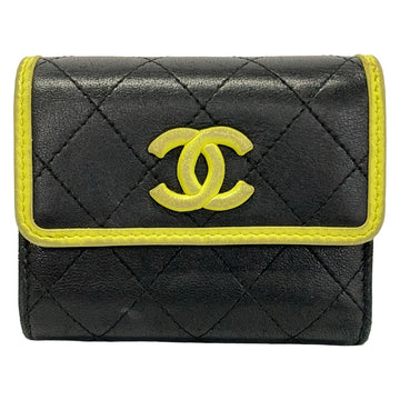Chanel Matelasse Black Yellow Lambskin