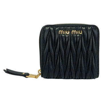 Miumiu Matelasse Black Leather Bifold