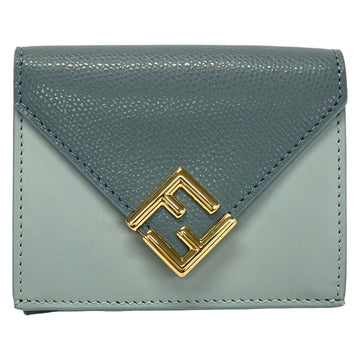 Fendi Ff Diamond Blue Gray Light Leather