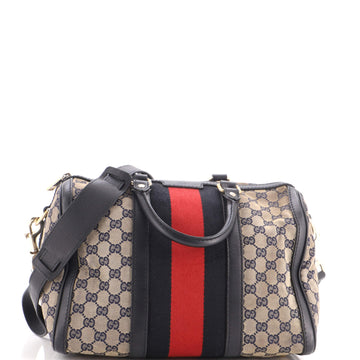 Gucci Vintage Web Boston Bag Gg Canvas