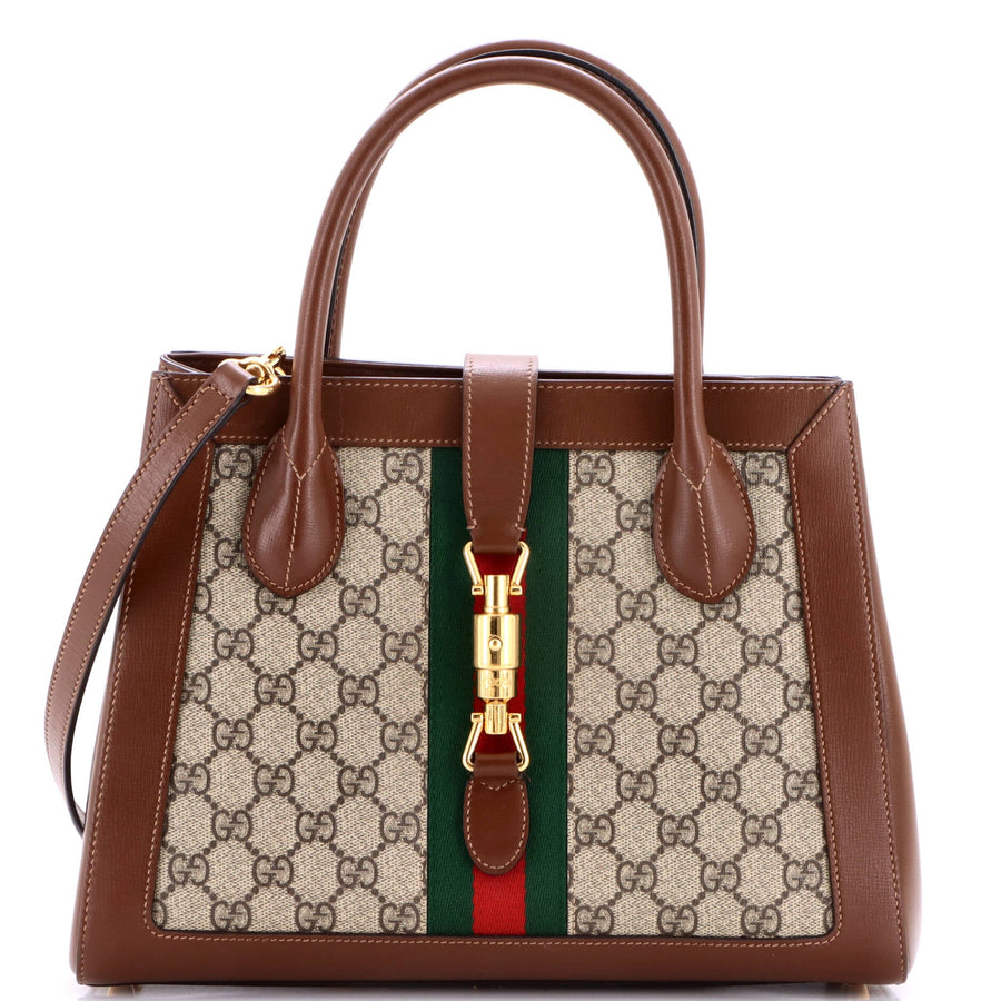 Gucci Jackie Web Tote Gg Canvas And