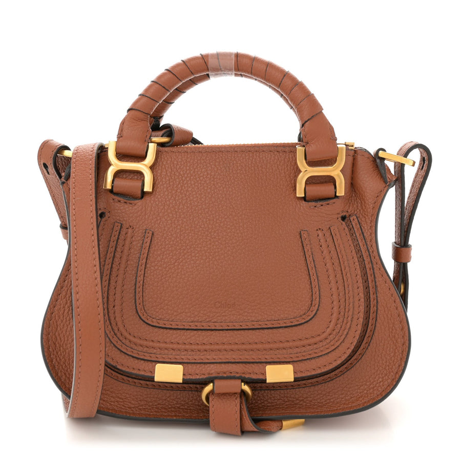 Chloe Calfskin Mini Marcie Satchel Tan