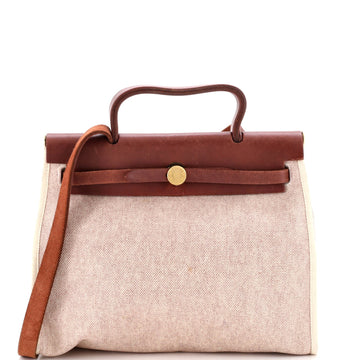 Hermes Herbag Toile And Leather Pm