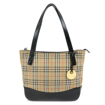 Burberry Canvas Leather Nova Plaid Tote