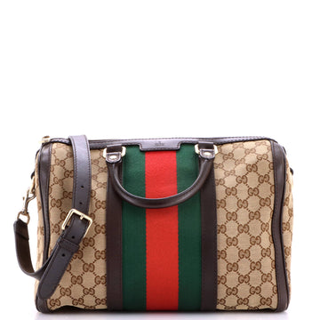 Gucci Vintage Web Boston Bag Gg Canvas