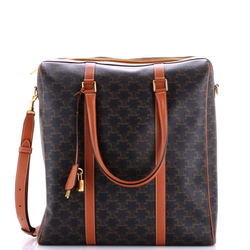 Celine Boston Bag Triomphe Coated Canvas
