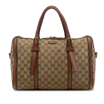 Gucci Lady Web Boston Bag Gg Canvas