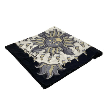 Hermes White Black Multi Cotton Scarf