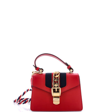 Gucci Sylvie Top Handle Bag Leather Mini
