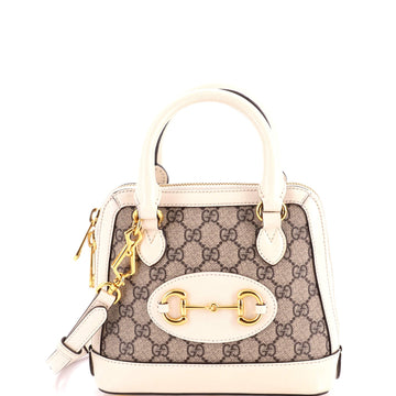 Gucci Horsebit Top Handle Bag Gg Coated