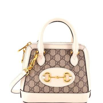 Gucci Horsebit Top Handle Bag Gg Coated