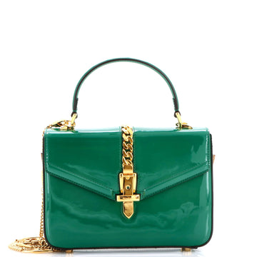 Gucci Sylvie Top Handle Bag Patent Mini