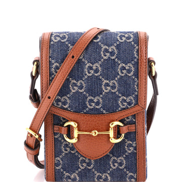 Gucci Horsebit Crossbody Bag Gg Denim