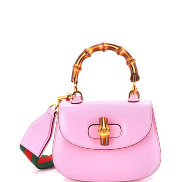 Gucci Bamboo Top Handle Bag Leather Mini