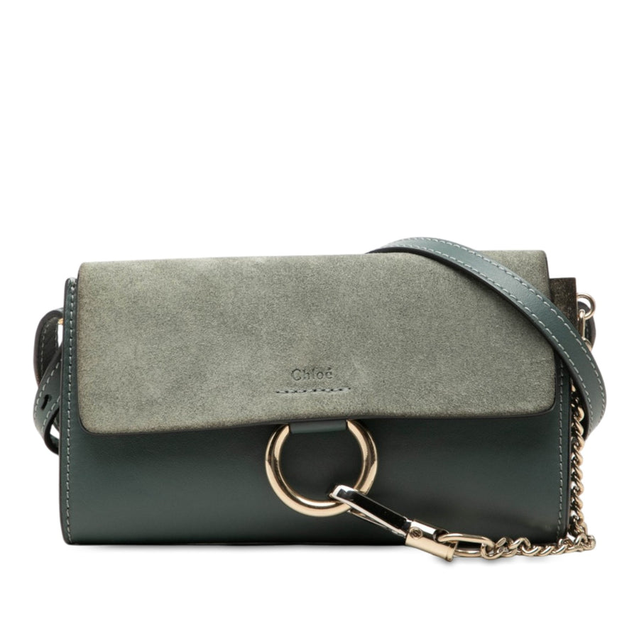 Chloé Mini Suede And Calfskin Faye Chain