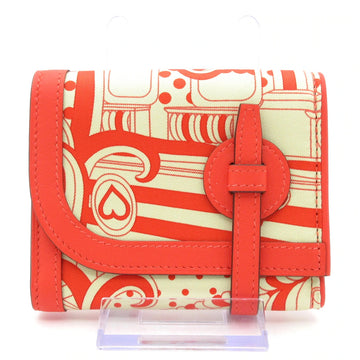 Hermes Avec Soie Cream Red Silk Veau