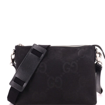 Gucci Zip Messenger Bag Jumbo Gg Canvas