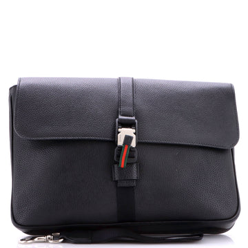 Gucci Web Buckle Wristlet Briefcase