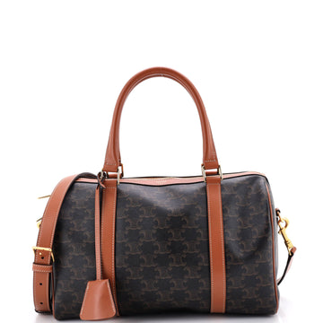 Celine Boston Bag Triomphe Coated Canvas