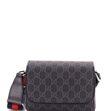 Gucci Web Flap Messenger Bag Gg Coated