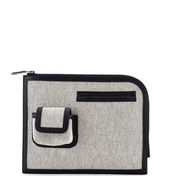 Hermes Cargo Travel Pouch Toile And