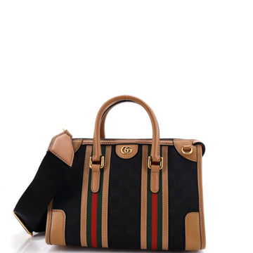 Gucci Bauletto Top Handle Bag Gg Canvas