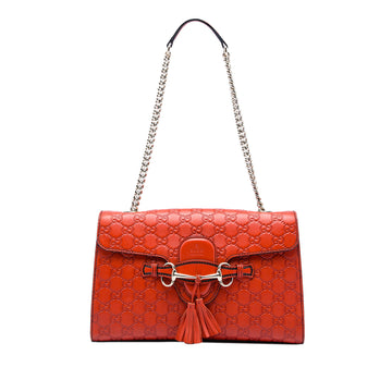 Emily Chain Flap Bag Guccissima Leather