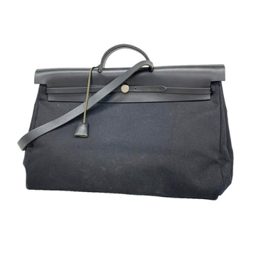 Hermes Herbag Cabine Toile And Leather