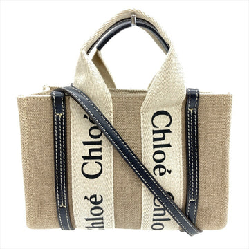 Chloe Woody Tote Canvas With Leather