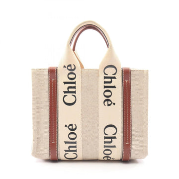 Chloe Woody Tote Canvas With Leather
