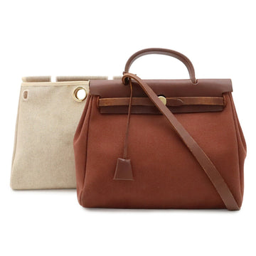 Hermes Herbag Toile And Leather Pm