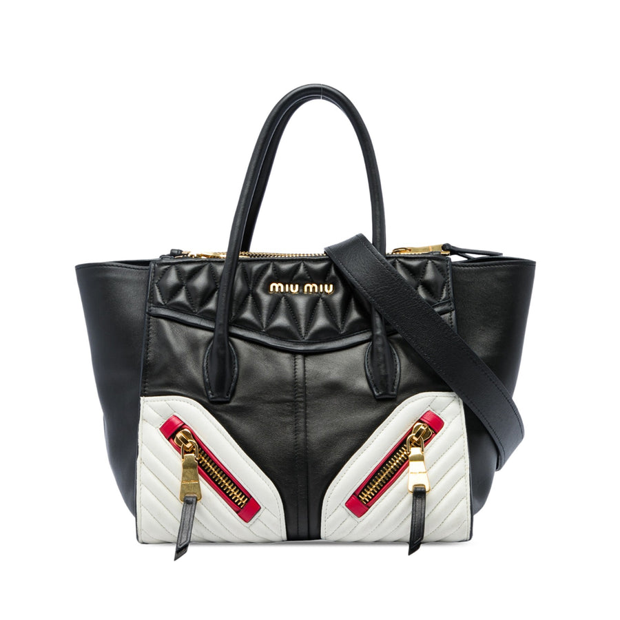 Miu Small Tricolor Nappa Biker
