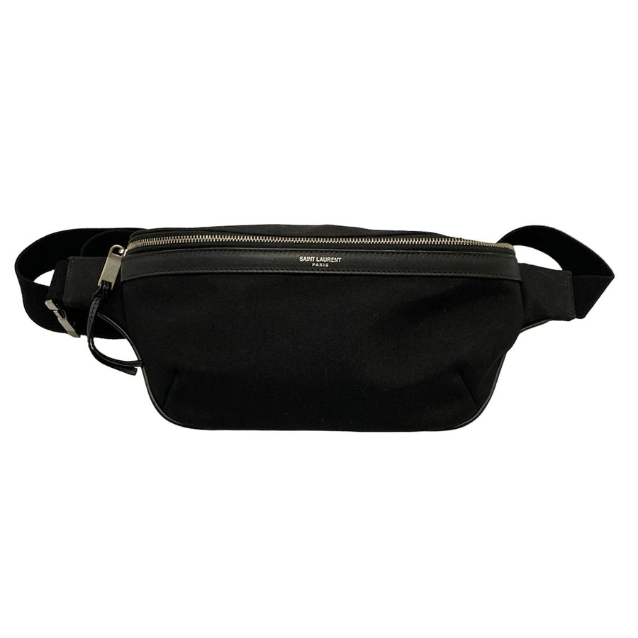 Saint Laurent Paris Black Canvas Leather