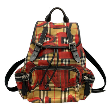 Burberry Beige Red Multi Nylon Leather