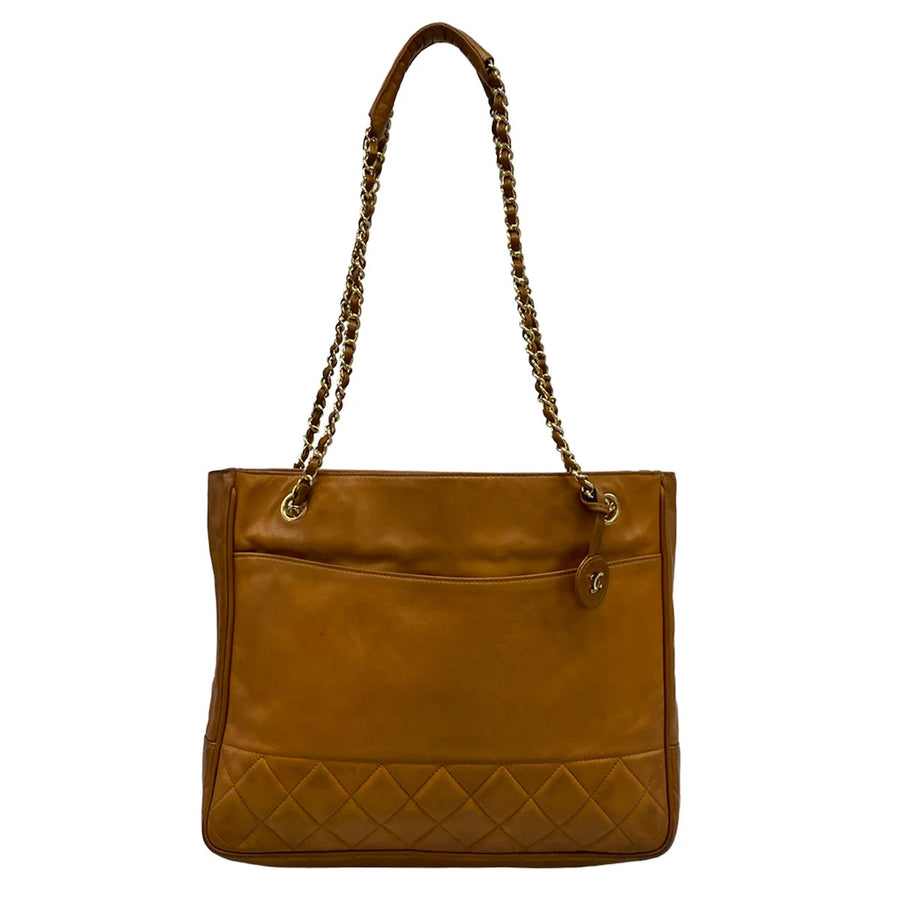 Chanel Matelasse Brown Lambskin Tote Bag
