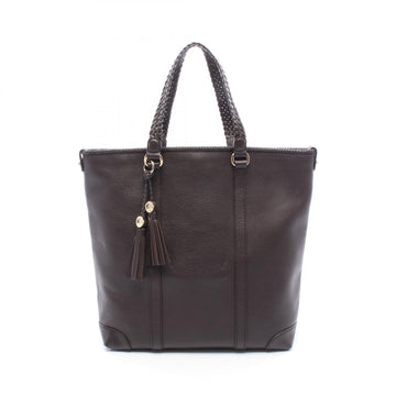 Gucci Marrakech Tote Bag Leather Brown