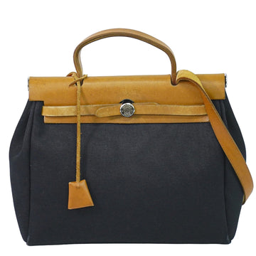 Hermes Herbag Toile And Leather Pm