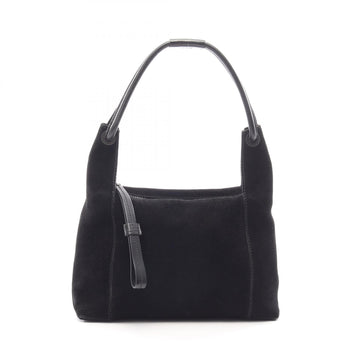Gucci Shoulder Bag Suede Leather Black