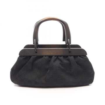 Gucci Gg Canvas Handbag Wood Black