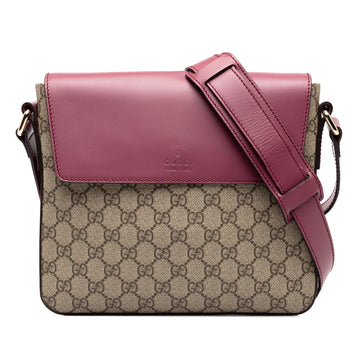 Gucci Flap Messenger Bag Gg Coated
