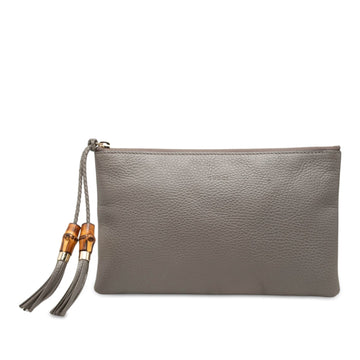Gucci Calfskin Bamboo Clutch Pre-Loved