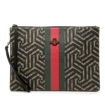 Gucci Bee Web Zip Messenger Bag Caleido