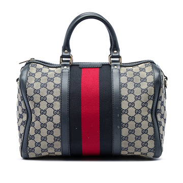 Gucci Vintage Web Boston Bag Gg Canvas