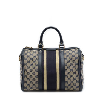 Gucci Vintage Web Boston Bag Gg Canvas