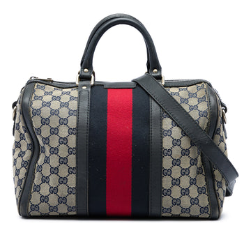 Gucci Vintage Web Boston Bag Gg Canvas